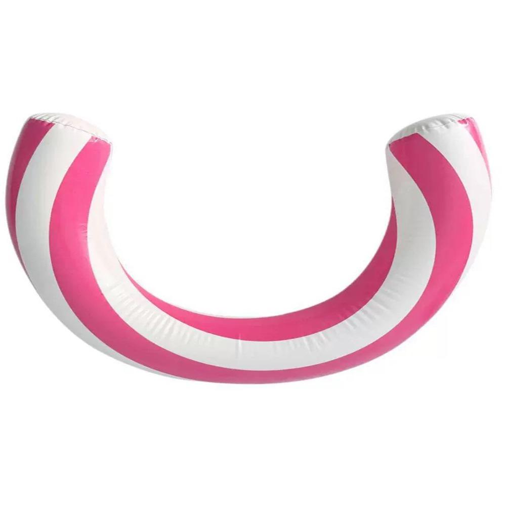 Striped Inflatable Swimming Ring U-Shaped Swimming Pool Float Swimming Ring Arch  Summer Party розовый