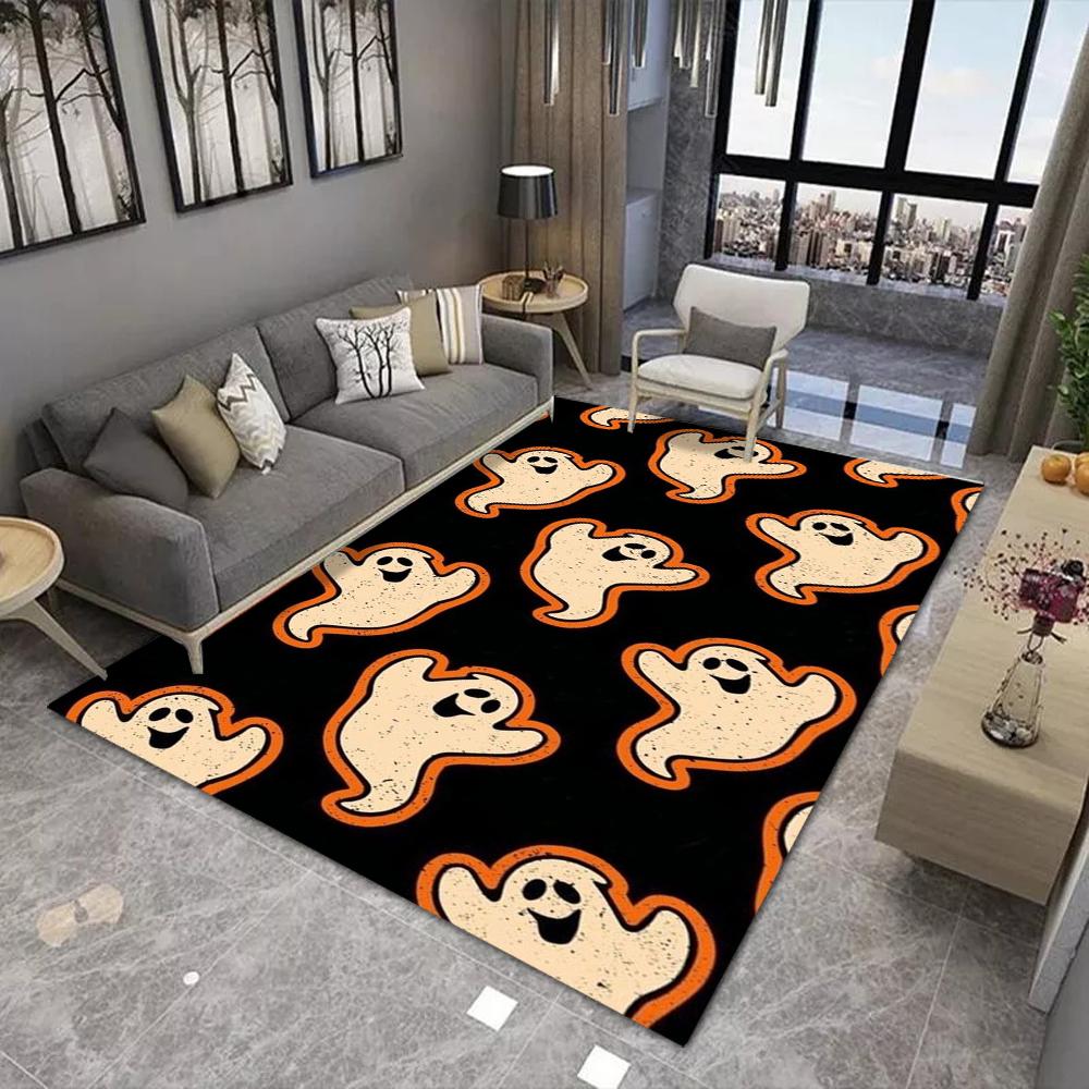 Halloween Night Pumpkin Floor Mat, Non-Slip Door Rug for Living Room Carpet Festive Home Decor for Xmas, Halloween rug