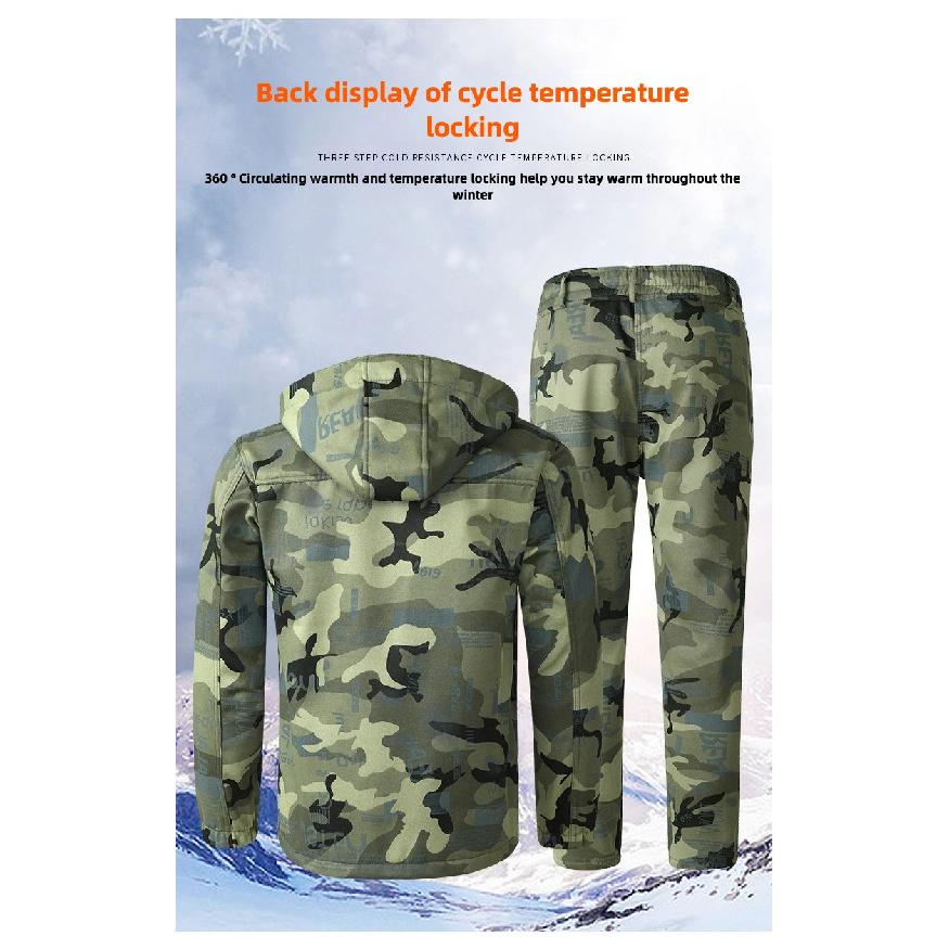 New Winter Velvet Labor Insurance Work Clothes, Camouflage Clothes, Electric Welding Factory Clothes, Autumn and Winter Military