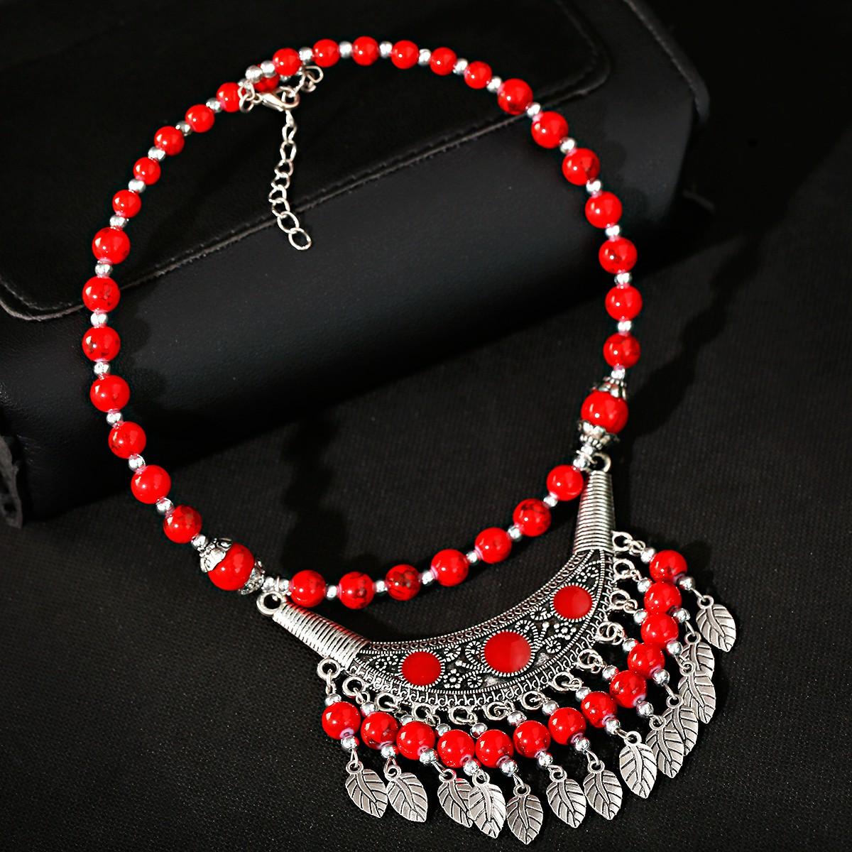 

Богемный этнический стиль Натуральный камень Бирюза Ожерелье Сплав Подвеска Металлическое перо Кисточка Ожерелье Циркон Аксессуары Женское