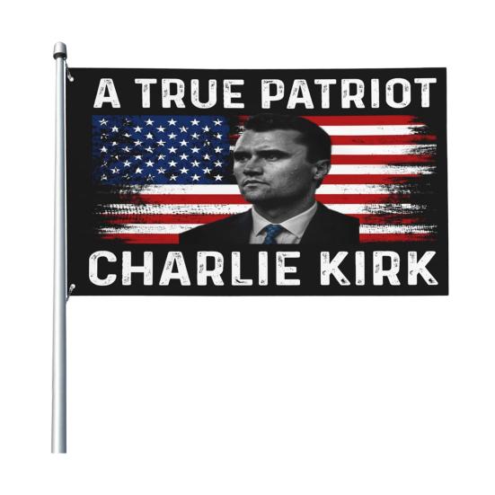 RIP Charlie Kirk Flag A True Patriotic Commemorative Flag 3×5FT Outdoor Double Sided Banner for Garden Patio Balcony Fence Decor