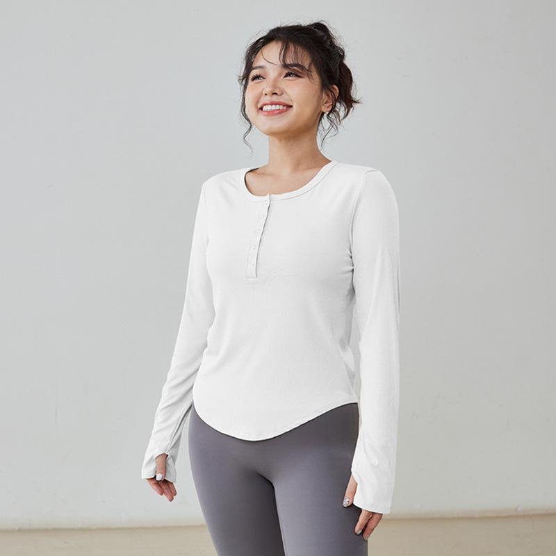 

Женский осенне-зимний облегающий топ с длинным рукавом для йоги и бега - Дизайн премиум-класса, стройнящий фигуру Medium