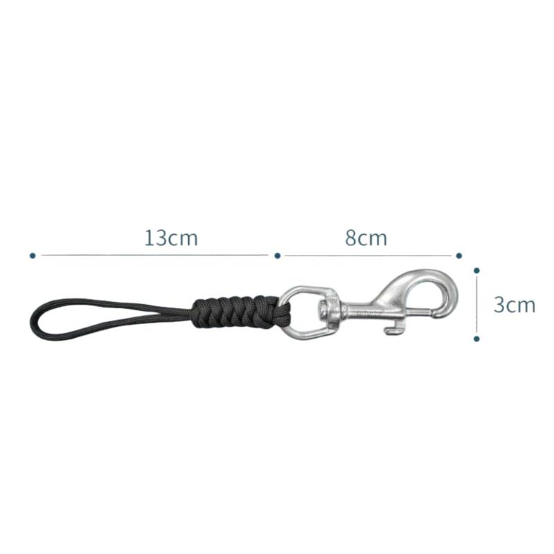 1Pcs Underwater Diving Lanyard Bcd Anti-Lost Safety Rope Diving Swival Bolt Snap Hook For Flashlight Camera Dsmb Light Knife