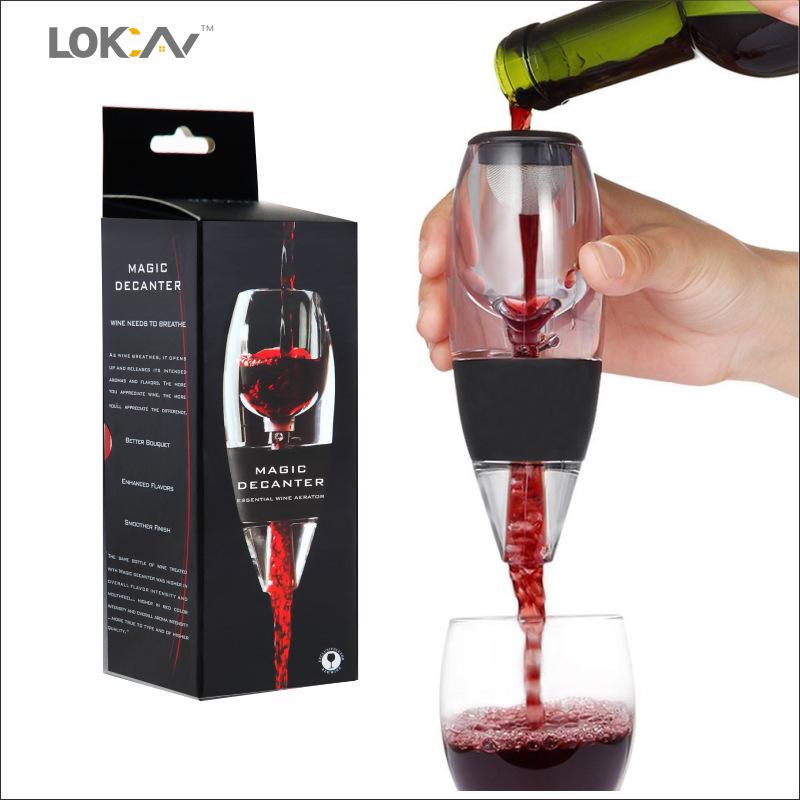 Portable Red Wine Decanter Aerator Bernoulli Air Magic Aerator Red White Wine Whisky Quick Decanter Equipment Bar Accessories
