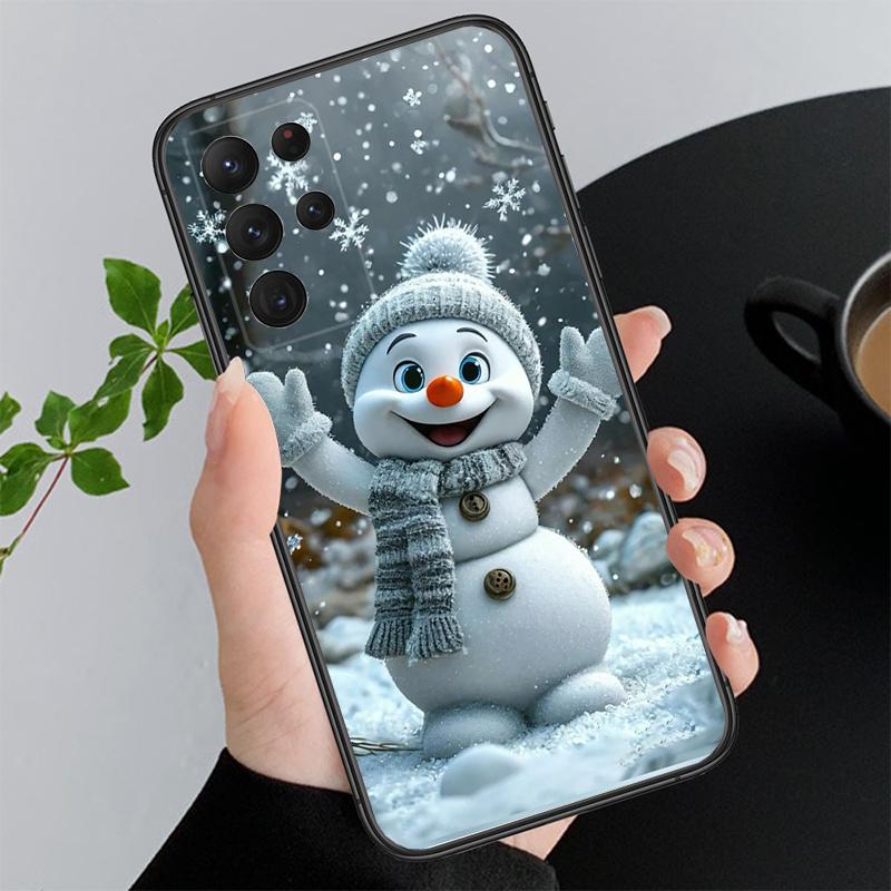 Phone Case For Samsung A55 A16 A56 A36 A35 A15 A53 A54 A33 A34 A25 A05S A52 A52S A14 A26 A71 Cute Snowman Christmas