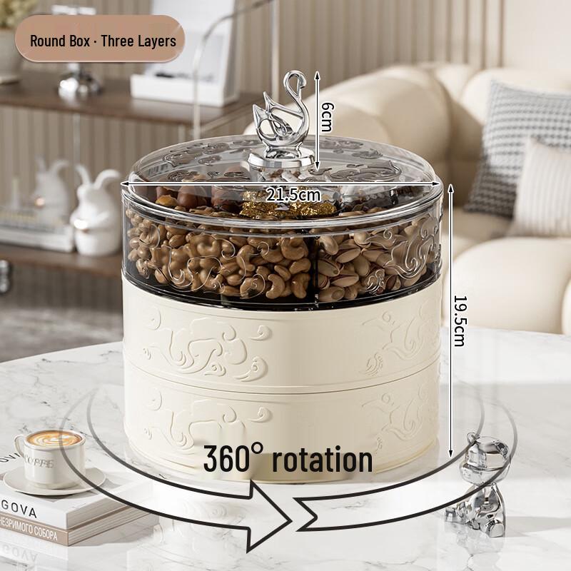 Milin 3-Tier Sealed Round Snack & Candy Storage Box
