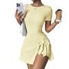 European And American Anti-Light Fake Two-Piece Sports Dress Slim Back Tennis Dress Sports Women'S Yoga Tennis Skirt