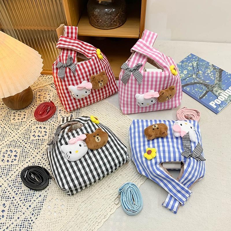 Small fresh plaid bag women's new niche doll handbag spring versatile sweet messenger bag