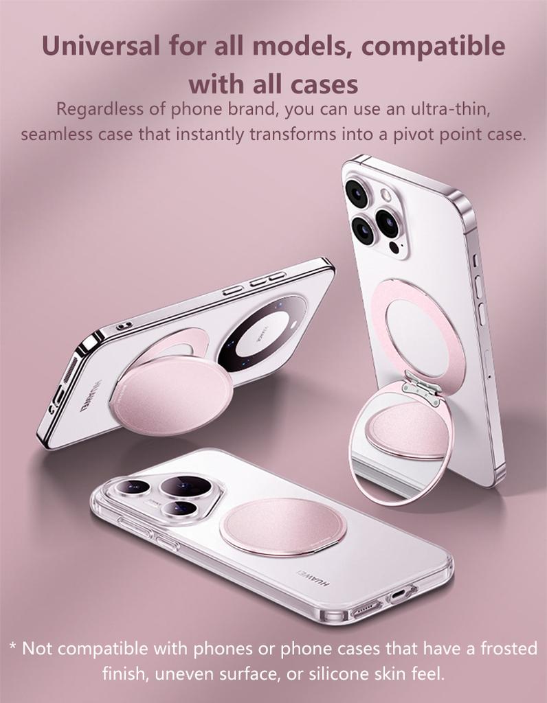 Ultra Thin Rotatable Portable Invisible Back Sticker Multi Function Magnetic Phone Makeup Mirror Holder Stand Universal