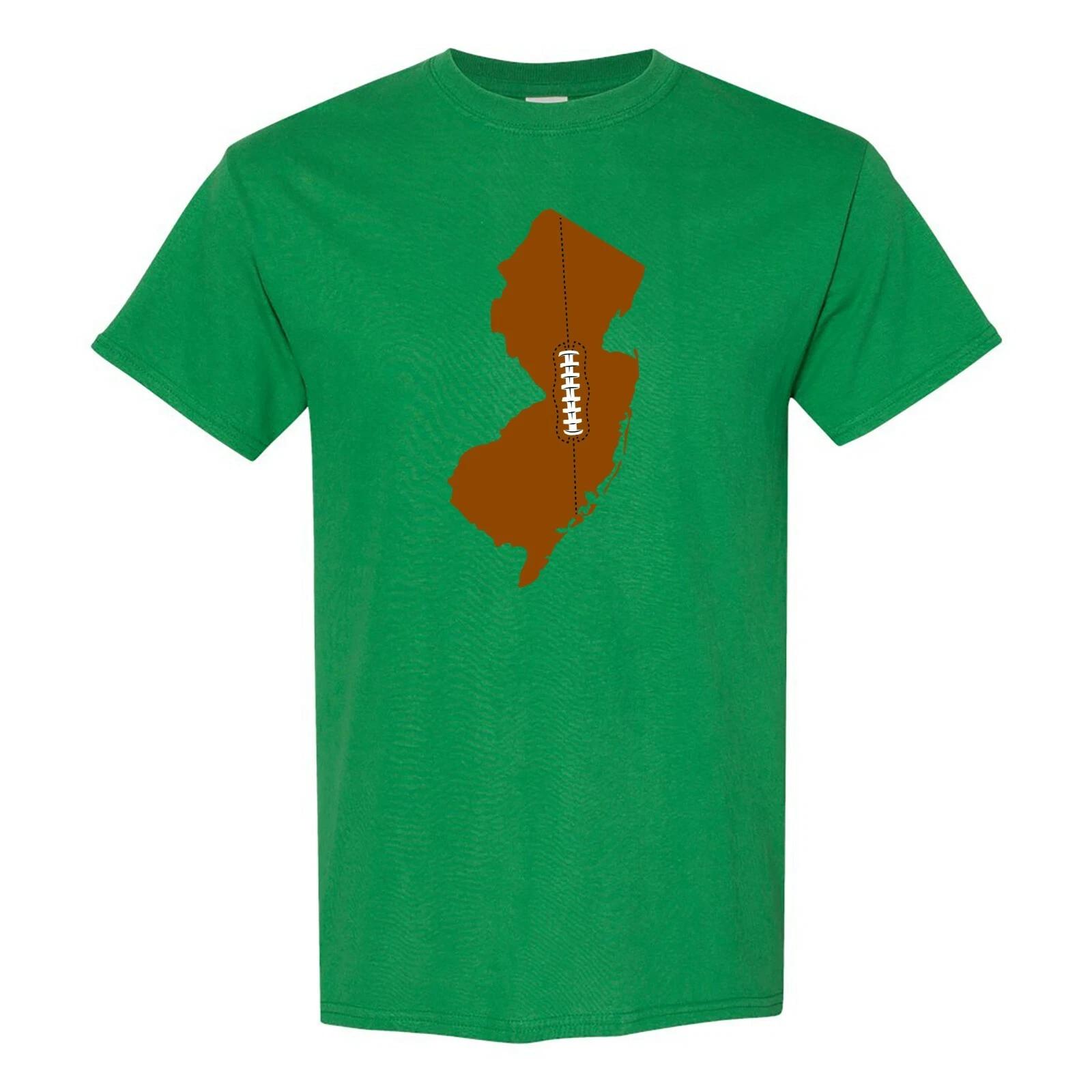 New Jersey Football State Shape - Hometown Pride T Shirt - Turf Green XL