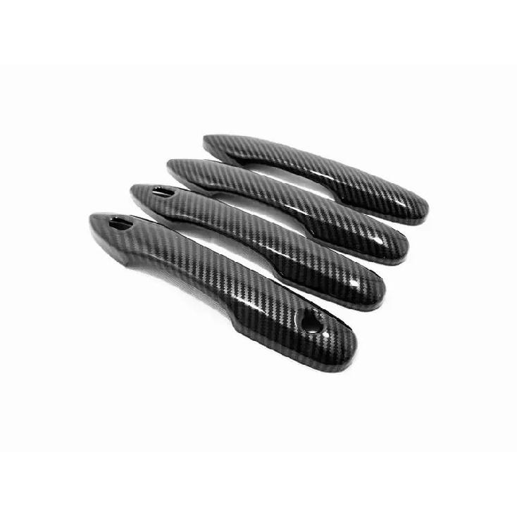For Toyota Yaris Cross     2024 ABS Carbon Fiber Black Door Handle Cover Trims Car Styling Accessories