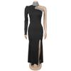 C7268 Women's Off-the-Shoulder Rhinestone Split-Front Dress - New Fashion Europe America
