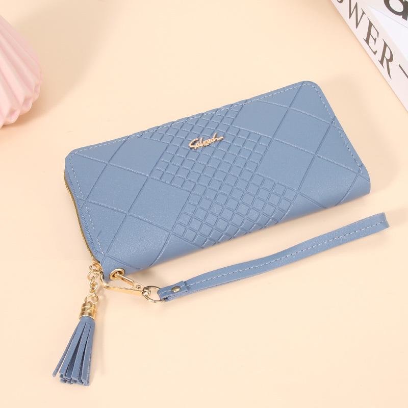 

Стильный женский кошелек на молнии синий