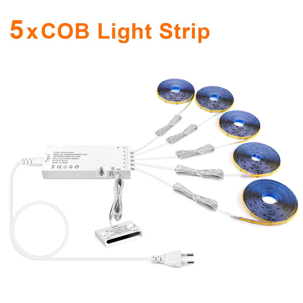 12V COB LED Strip Light Smart Double Door Sensor Switch Cabinet lights for your room Lighting Dupont LED Tape Door Open Light-ON 4