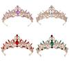 Retro Palace Style Elegant Crown Forest Style White Gauze Headdress Alloy Diamond Headband