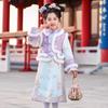Hanfu for Girls: 2025 Autumn/Winter Fleece-Lined Gege Costume, Thickened Ancient Style Winter Model