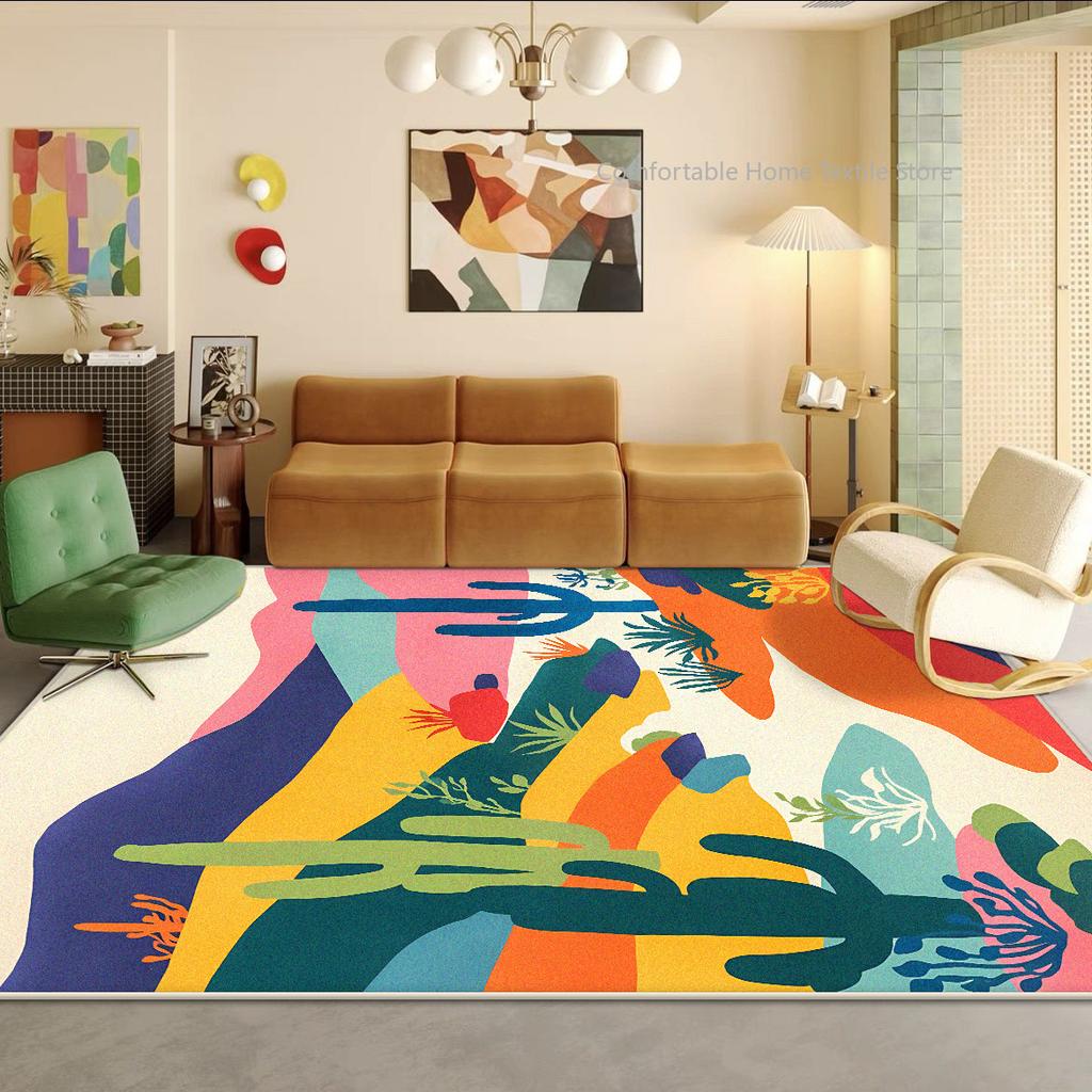 Nowoczesny Abstrakcyjny Styl Dywan Dekoracyjny do Salonu Duży Rozmiar Miękki Artystyczny Dywan do Dekoracji Sypialni Łatwe Czyszczenie Mata pod Stolik Kawowy