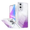 Glitter Gradient Magnetic Phone Case For Samsung Galaxy S25+ / S24+ 5G, Lens Frame Kickstand Wireless Charging Protective Cover