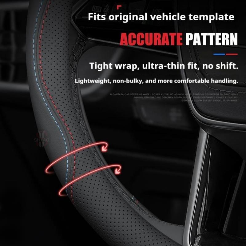 For Chevrolet Cruze Bolt Aveo Spark Onix capti Cavalier Carbon fiber Suede Microfiber Car Steering Wheel Cover Auto Accessories