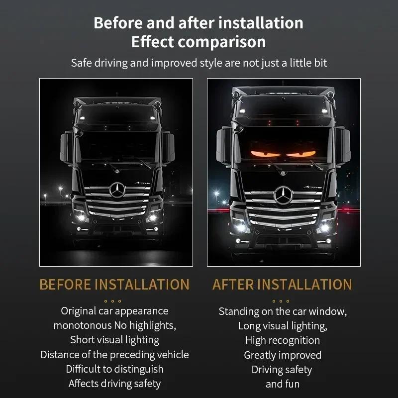 LED Devil‘s Eyes Panel Screen Light APP Control 1.2-2M Matrix Animation Display Screen Light for Car Truck Windshield Decoration