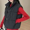 Fashion Winter Short Sleeveless Vest Woman Warm Outerwears Stand Collar Casual Thick Women's Jackets