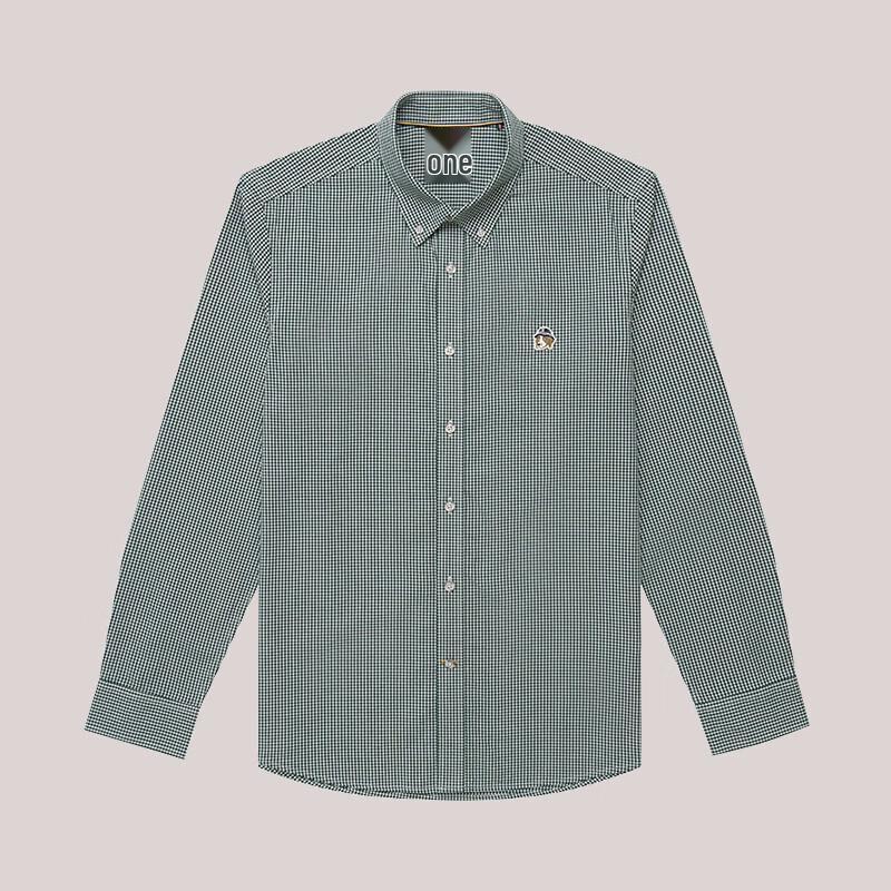HAZZYS Men's Checkered Long-Sleeve Shirt ASCZK1BCI48