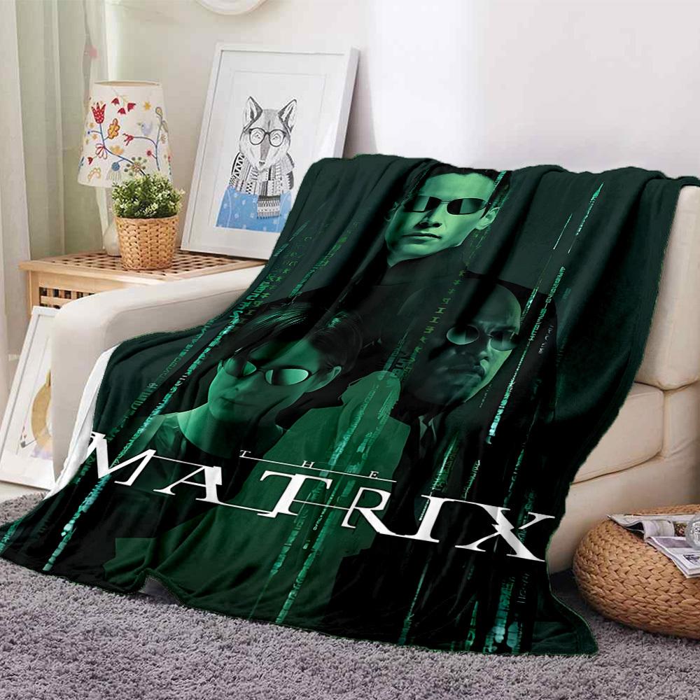 

1 шт. Фланелевое одеяло «Матрица» - HD-печать, легкое, мягкое, теплое, всесезонное одеяло для дивана, кровати, путешествий, кемпинга 025 130cmx150cm