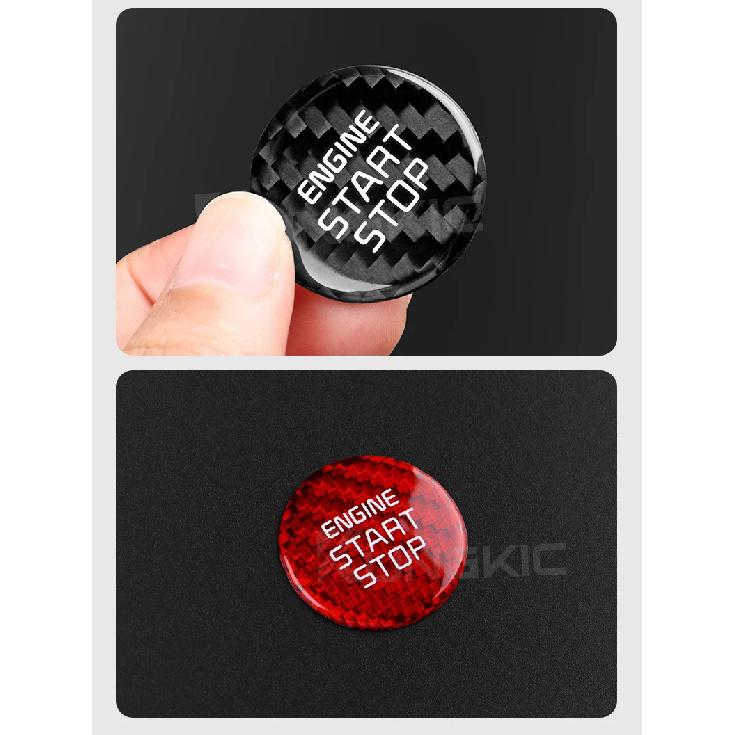 Real Hard Carbon Fiber Sticker For Kia Stinger 2019 2020 2021 2022 2023 Car Start Engine Stop Button Cover Interior Trim