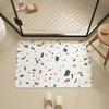 Hard diatom mud terrazzo bathroom absorbent floor mat Nordic bathroom non-slip bath floor mat light luxury