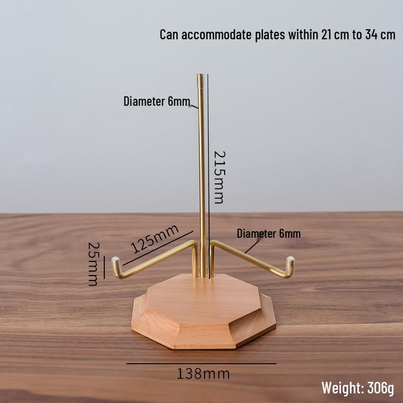 Solid Wood Plate Stand & Porcelain Holder Display Rack for Ornaments, Puer Tea Cakes