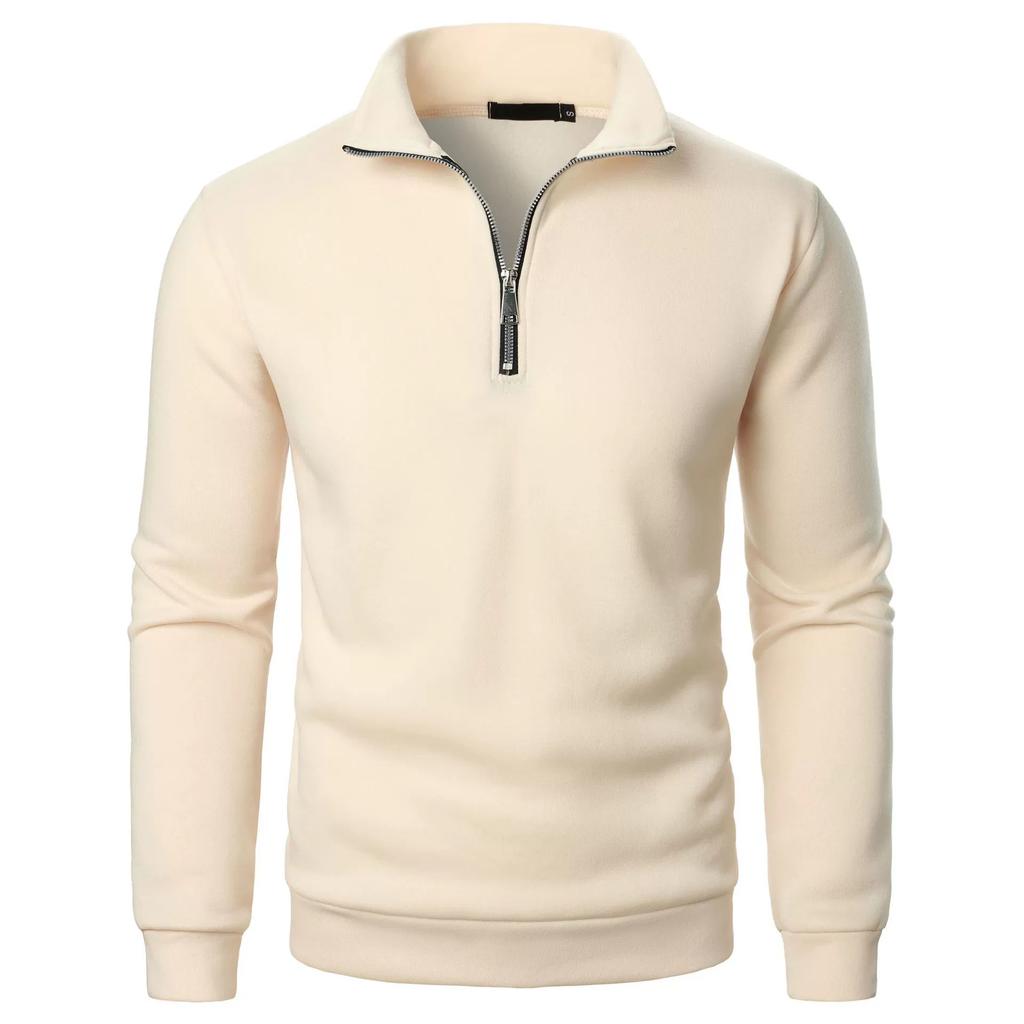 Men's Stand Up Collar Casual Hoodie Men's Solid Color Fashionable Men's Pullover Hoodie