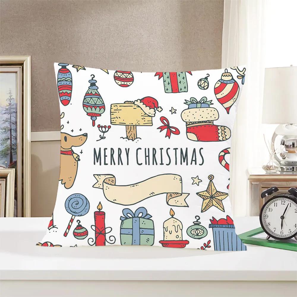 Мода С Рождеством Христовым Санта Клаус Наволочка Домашний Офис Декоративная Наволочка 3D Застежка-молния Наволочка Двусторонняя Печать Стиль 12x12Inch