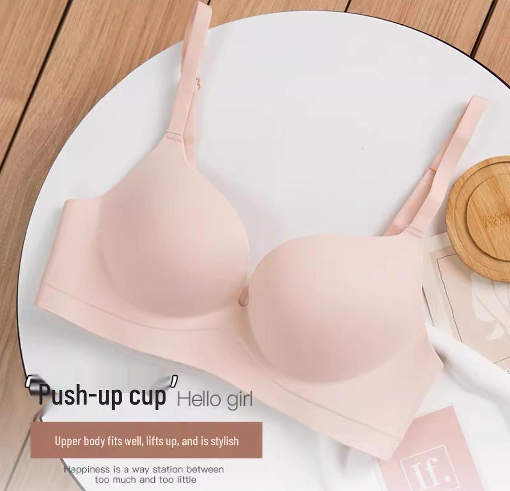 Sujetador Push-Up para Mujer sin Costuras: Realza el Busto Pequeño, Anticaída, Sin Aros, Diseño de una Sola Pieza con Espalda Bonita.