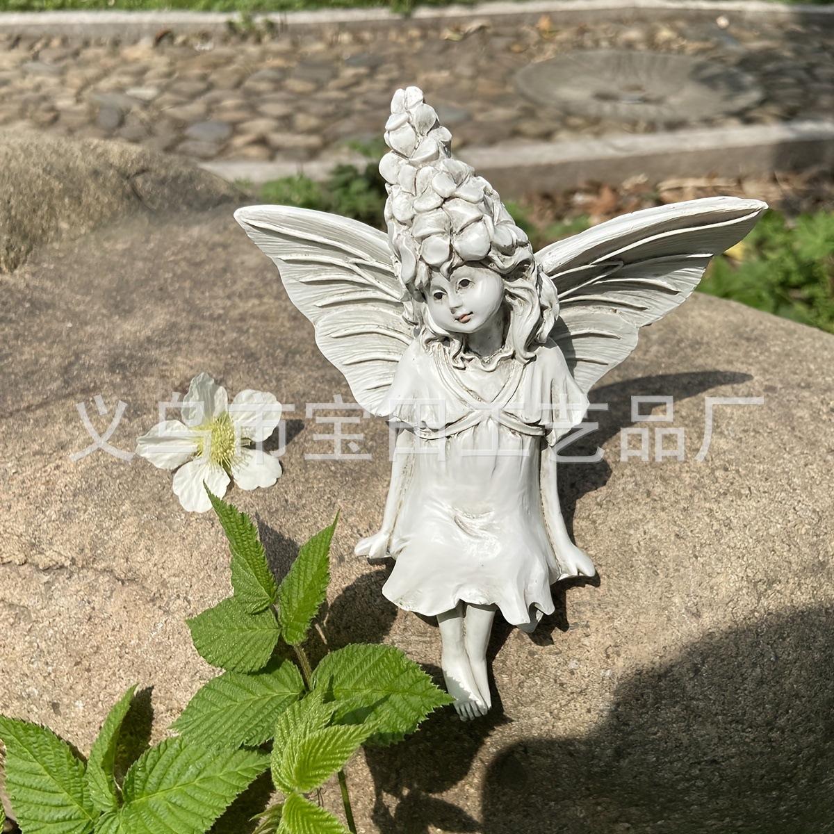 New creative fairy statue, cute little angel, suitable for home balcony garden decoration