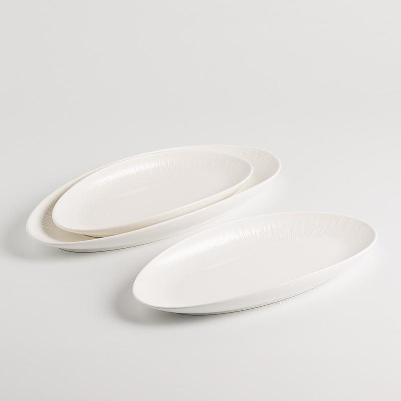 Deep Fish Plate Household Ceramic Steamed Fish Plate Underglaze Colored Fish Plate New High-End Plate Restaurant Banquet Tableware