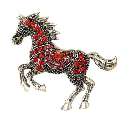 2025 Vintage Trendy Enamel Horse Brooch for Man and Wome Creative Personality Pin Punk Kpop Jewelry Accessories Friend Gifts