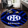Custom Name Inter Milan Printed Round Rug Carpet Chair Rug Area Rug Entryway Doormats,for Office Chair Living Room Bedroom Kitchen Room.