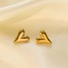 G3169 Heart Stud Earrings Gold