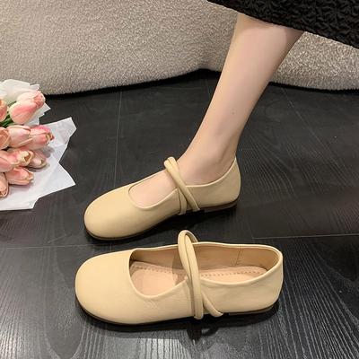 Typ flacher Mund Einzelschuhe Damen neue Herbstmethode weichsohlige flache Schuhe sanfte Oma-Schuhe Mary Jane kleine Lederschuhe