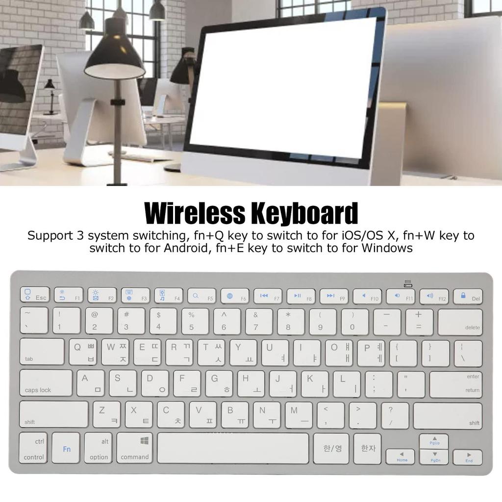 VGEBY Wireless Keyboard, Mini Keyboard, Fast Response, 78 Keys, Ultra-Thin, Multi-System Compatible, Low Noise, for Tablets, Smartphones, and Laptops