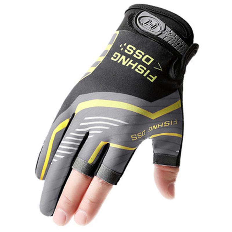 Fishing Gloves Men Summer Three Finger Cut Gloves For Fishing Sun Protection Male Anti-Slip Cycling Drive Breathable Thin Gloves
