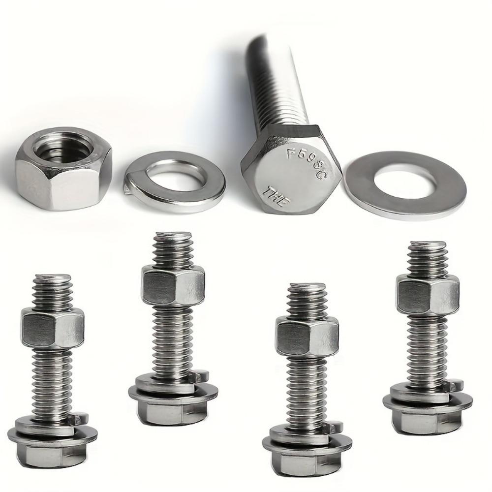 560-piece stainless steel hex bolt, nut, spring, and washer set, M3, M4, M5, and M6, lengths ranging from 10mm to 40mm.