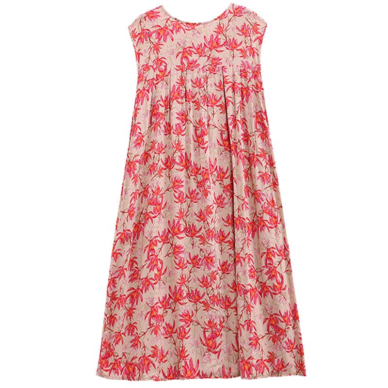 Rochie Vintage Vara Marime Plus Femeie Oversize Largi Fara Maneci Casual Elegant Rochii Lungi