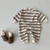 Korean Baby Cotton Striped Sweater Jumpsuit - Spring/Autumn Unisex Long Romper