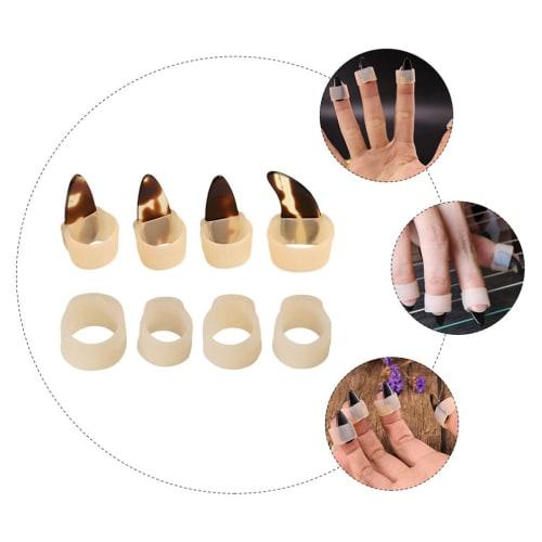 EXCEART Thumb Picks, Guitar Finger Picks, Finger Protectors, 8-Piece Set, Fingernail Protection for DIY Folk Guitar, Bass, and Ukulele, Ages 4-7