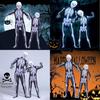 Unisex Parent-child Skeleton Man Costume Jumpsuit With Spooky Mask For Halloween Fun