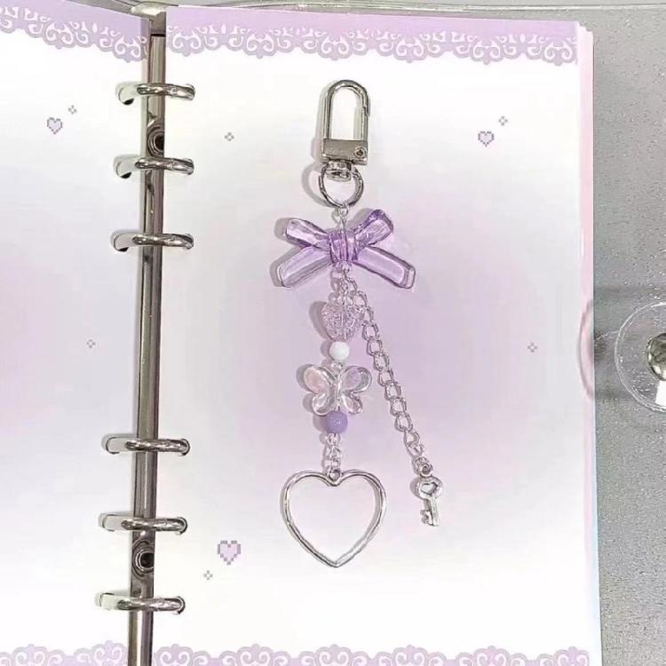 Heart Star Beaded Keychain Pendant Cute Decoration Pendant Keyring Charm