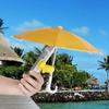1pc Mini Umbrella For Smartphones With Universal Pig-Shaped Suction Cup Holder, Outdoor Anti-Glare Sun Shade, Made Of Polyester Fiber Material