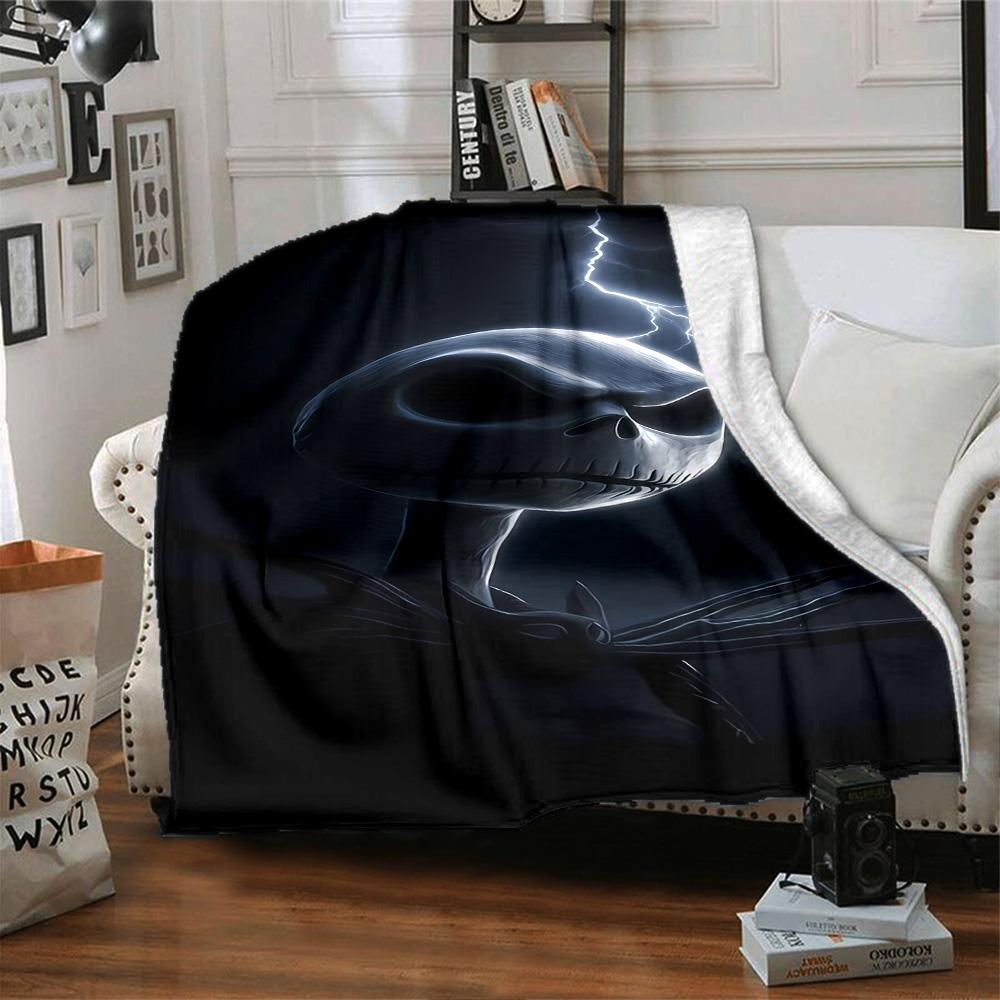 Jack Skellington Blanket Soft Warm Cozy Suitable for Chair Couch Sofa for All Seasons Digital Print Best Holiday Gift for Friends Family