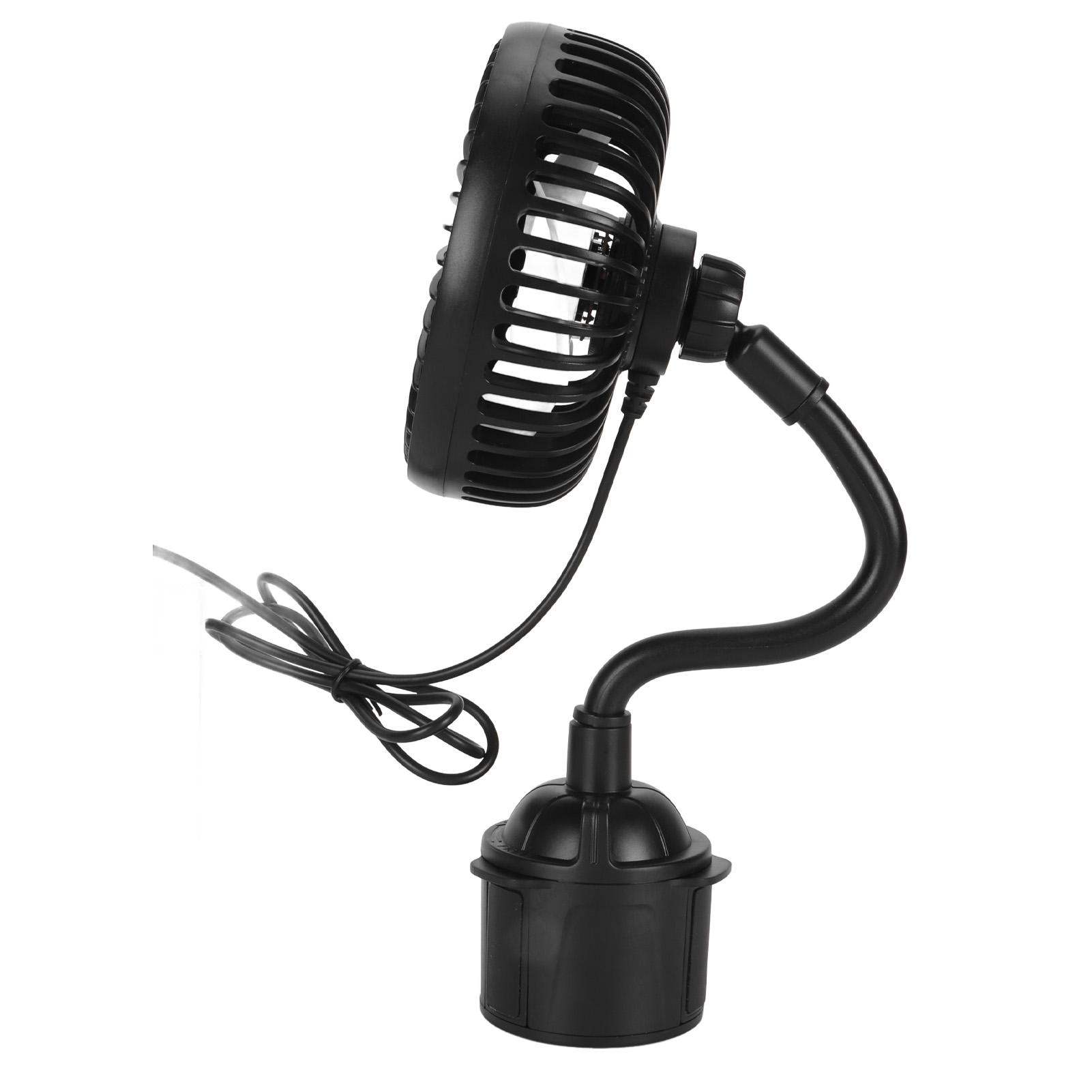Car Fan, Portable Usb Fan, Powerful Low Noise, 3 Speeds , sy to Install, Automatic Rotation Desk Fan with Neck